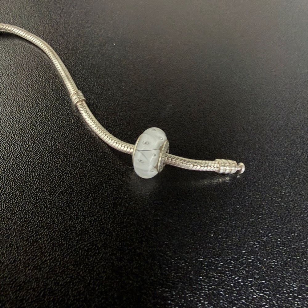 Pandora Murano White Looking Glass Charm